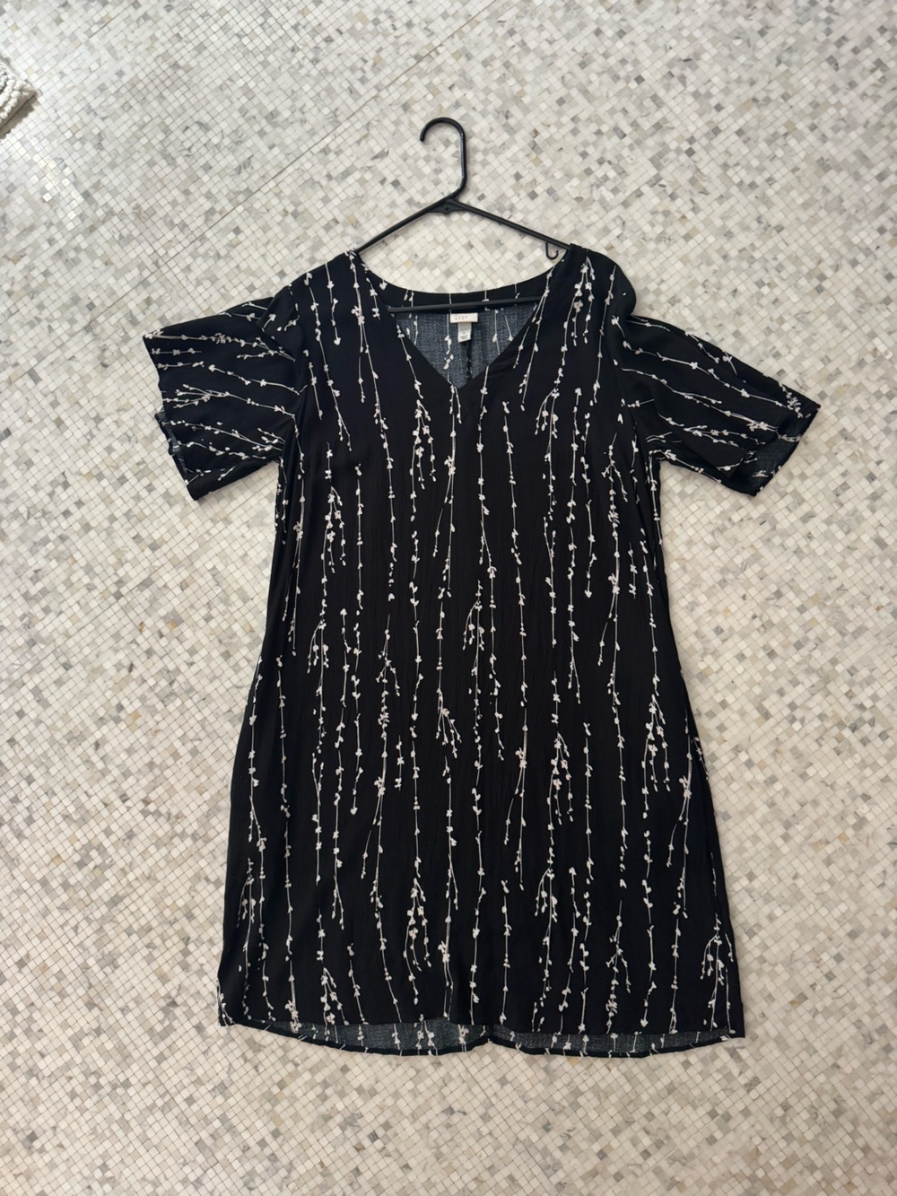 A New Day Black & White Abstract Mini Dress